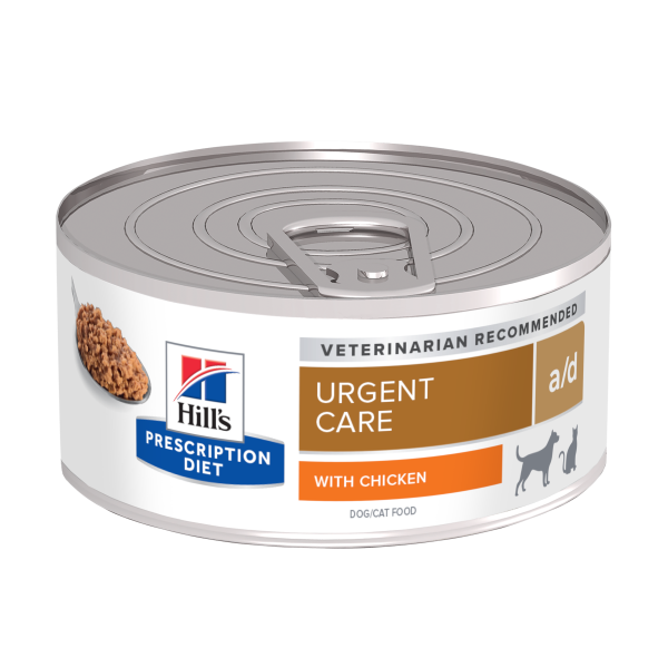Hill's PRESCRIPTION DIET a/d Restorative Care - лечебна мокра храна за кучета и котки, за възстановяване, захранване, след изгаряния и травми, консерва с пилешко