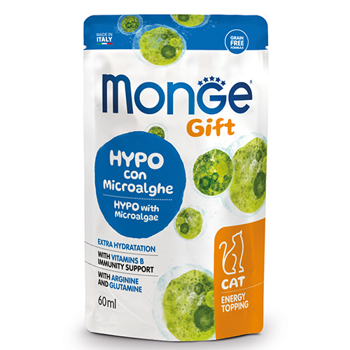 Monge Gift Energy Topping Hypo – енергиен топинг за котки, хипоалергенен с микроводорасли