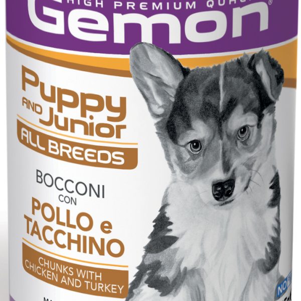 Gemon All Breeds Puppy and Junior Dog Chunks with Chicken and Turkey