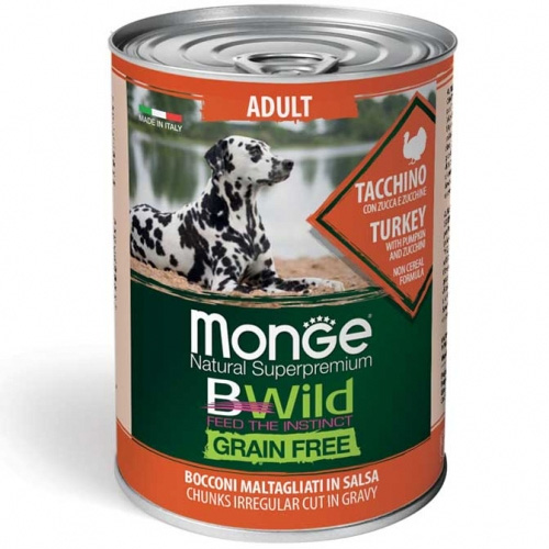 Monge BWILD Grain Free – Turkey with Pumpkin and Zucchini – Adult