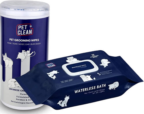 PET CLEAN Pet Grooming Wipes for Dogs & Cats  - Кърпи за почистване и дезинфекция  с натурални хипоалергенни съставки и алое, за кучета и котки